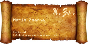 Maria Zsanna névjegykártya